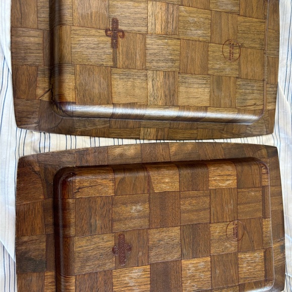 Wood Veneer Checkered Food Tray - Picture 6 of 7